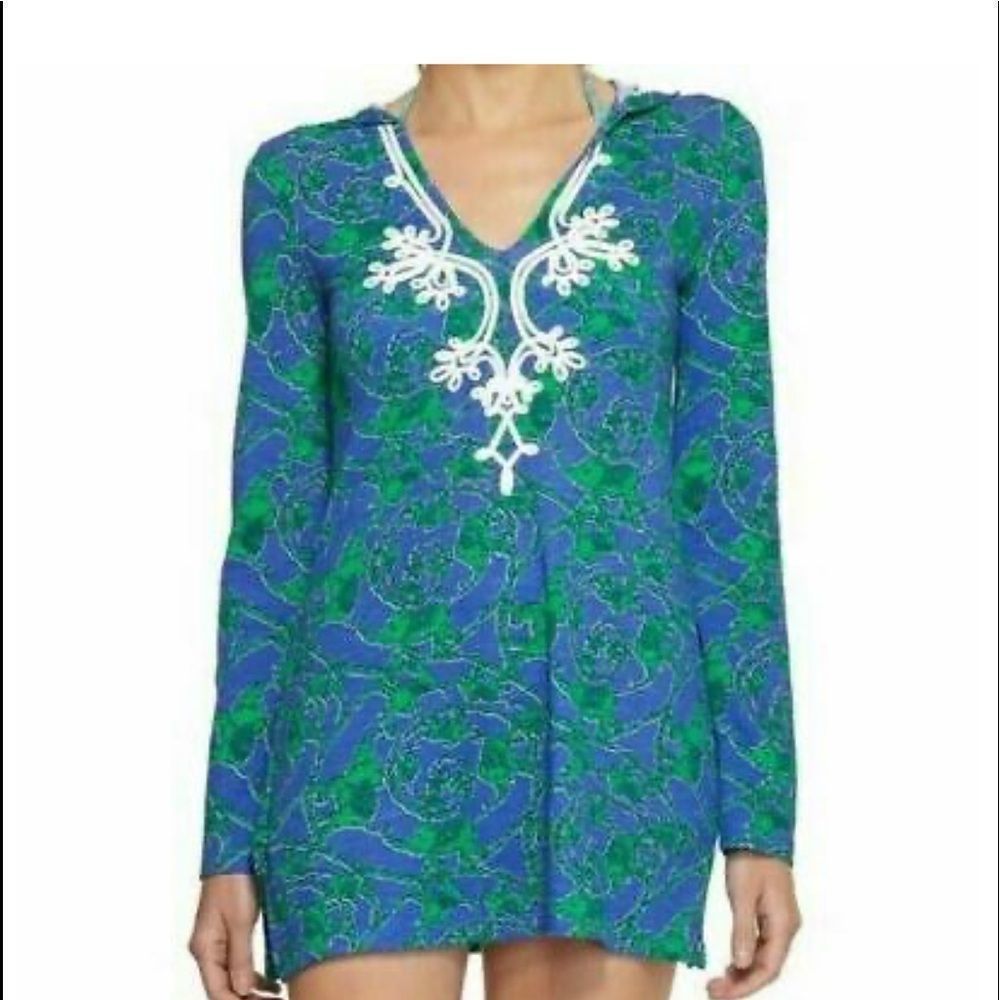 Lilly Pulitzer Iris Blue Loopy Noelle Tunic 62165 cover up 62165 xs beach NWT